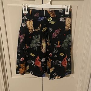 ModCloth kickpleat woodland creature skirt